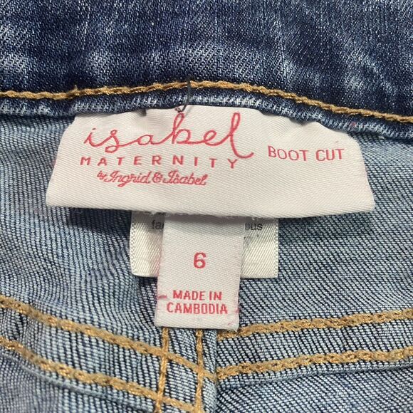ISABEL MATERNITY Jeans Low Rise Bootcut Under Belly Stretch Denim Womens 6 Blue - Picture 5 of 9